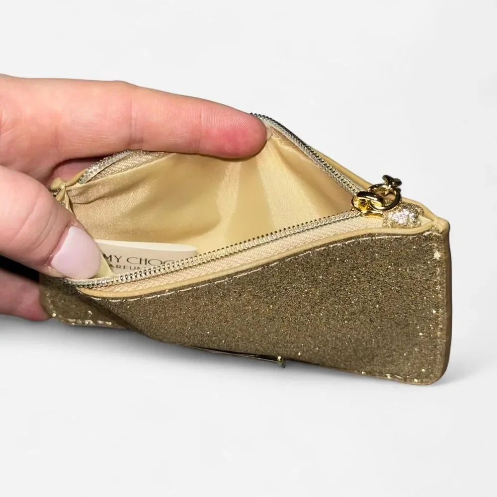 Jimmy Choo Gold Glitter Coin Purse - Picture 3 of 6